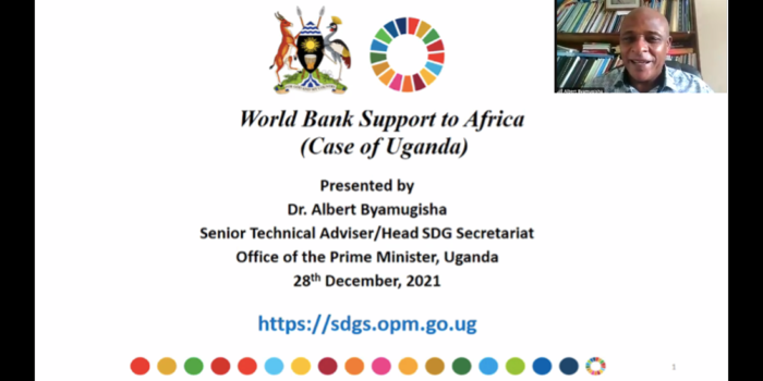 世界銀行と持続可能な開発目標 「アフリカへの世界銀行の支援 ーウガンダの事例からー」（Albert Byamugisha博士）